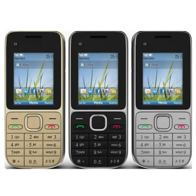 Toptan GSM ucuz Bar Unlocked orijinal cep cep telefonu C2-01 için Nokia cep telefonu rusça arapça İbranice klavye telefon