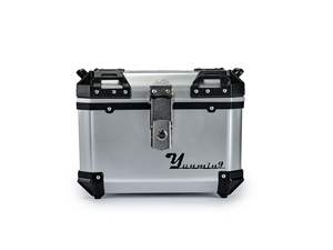 Caja Cuadrada de 45L con Respaldo, Forro y Pintura Plateada para Motocicleta, Directo de Fábrica - Product Image 4