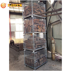 <span class=keywords><strong>Cage</strong></span> de panier en treillis métallique industrielle empilable en métal pour le stockage - Product Image 4