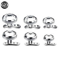 G23 Titanium Piercing Micro Dermal Anchor Base & Tops Skinner Diver Crystal Zircon Gem Head Implants Body Piercing Jewelry