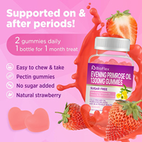 Gummies à l'huile d'onagre et à l'extrait de cohosh noir, marque privée OEM/ODM - Équilibre hormonal, soulagement du SPM, végétaliennes pour femmes
