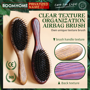 Brosse à cheveux professionnelle en bois avec laser, 100% poils de sanglier naturels, coussin d'air, pour cheveux bouclés, massage et démêlage, usage domestique, vente chaude - Product Image 3