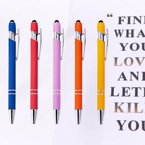 Regalos Empresariales, Bolígrafos Promocionales de Metal y Goma Suave, Bolígrafos con Punta Táctil de Aluminio, Bolígrafos Personalizados con Logotipo para Papelería - Product Image 1