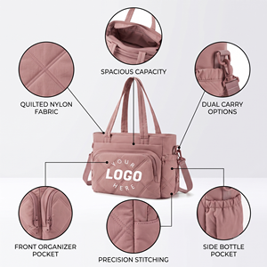 <span class=keywords><strong>Sac</strong></span> à déjeuner <span class=keywords><strong>isotherme</strong></span> matelassé personnalisé de grande taille pour femmes, en toile, avec plusieurs poches, glacière <span class=keywords><strong>isotherme</strong></span> pour le stockage des aliments - Product Image 2
