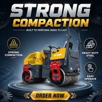 Compacteur routier diesel HIGHTOP 1,5 tonne certifié CE avec moteur à couple élevé pour béton et asphalte
