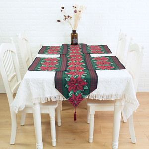 Christmas <strong>Runner</strong> Table <strong>Red</strong> Flower Series Luxury Long Table <strong>Runners</strong> - Product Image 6