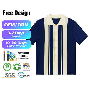 Özel 2024 yaz jakarlı örgü kazak <span class=keywords><strong>Polo</strong></span> Anti-Shrink desen dekorasyon kısa kollu ile erkekler için nefes ince triko - Product Image 2