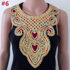 Venta al por mayor DIY nuevo diseño 3D collares de encaje para dama ropa parche bordado personalizado malla cuello parches para Vestido Mujer ropa de fiesta - Product Image 6