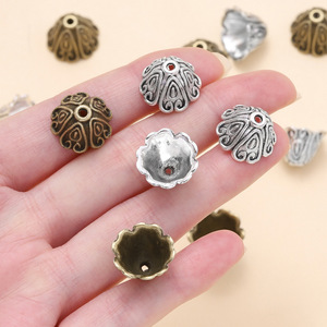 Zinc Alloy <b>Flower</b> Bead Cap 10mm For <b>Bracelet</b> Making DIY Jewelry Accessory Ancient Silver And Bronze Plated - Product Image 3