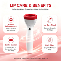 Appareil de beauté portable électrique à 3 niveaux de succion pour repulper les lèvres, rechargeable, en ABS, pour femmes, usage domestique