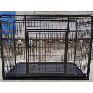 Vente en gros de grande caisse pour chien avec fermeture à bouton-pression et bouton-pression, clôture en fer robuste, palette de plateau en bois et en plastique - Product Image 1