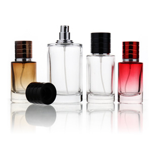 Color azul degradado Hombres Parfum vacío Botol 30ml 1oz Cilindro Colonia Atomizador Botellas de perfume de vidrio en aerosol redondo - Product Image 1