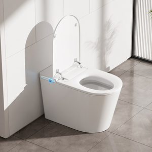 Inodoro inteligente de una pieza con sensor automático S035, bidé eléctrico de cerámica para baño, con descarga automática y sifón en P alargado. - Product Image 2