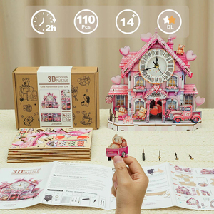 Sweetheart Cottage – Rompecabezas de madera DIY de forma irregular, hecho a mano, decorativo en 3D, para niños y adultos - Product Image 2