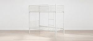 Lit superposé en métal commercial, double sur double, cadre en acier vert, résistant, capacité de charge 300 kg, barrières de sécurité, échelle, pour dortoirs d'étudiants, hôtels - Product Image 6