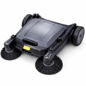 Máquina de barrido manual tipo empuje para limpieza de caminos de jardín, áreas de estacionamiento y pavimentos, herramienta duradera para limpiar polvo en exteriores - Product Image 1