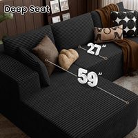 Conjunto Modular de Sofá Seccional de Tela con Reposabrazos Arqueados, 3 Cojines de Respaldo y 2 Cojines Decorativos para Sala de Estar