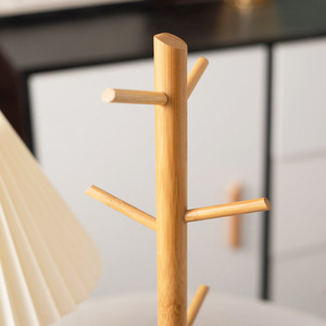 Bamboo Jewelry Rack With Rock Base Desktop Organizer For Keys Rings Bracelets Storage Display Stand - Product Image 3
