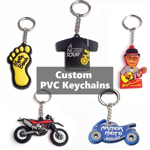 Porte-clés personnalisé en PVC souple avec logo de dessin animé, matériau écologique, étiquette de clé 2D/3D en PVC souple, porte-clés personnalisés - Product Image 1