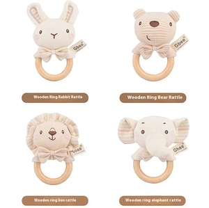 Gbee <span class=keywords><strong>Jouet</strong></span> pour bébé en coton biologique manivelle Poupée de confort pour nouveau-né Bébé 0-1 an Hochet Transat & Jumper - Product Image 4
