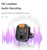 T832 Dernier modèle d'émetteur FM mains libres stéréo avec charge rapide QC3.0, chargeur de voiture et lecteur de musique MP3 pour voiture