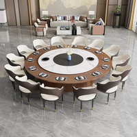 Ensemble de table à manger de restaurant en bois moderne de luxe pour utilisation hôtelière 15 places Dessus en marbre Durable et écologique