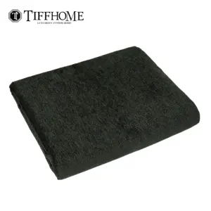 Tiff Home High Quality Wholesale 240*70cm Dark Green Cotton Linen Throw Blanket For Home Sample Room Hotel