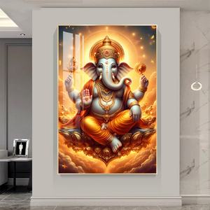 Lámpara LED de Pared con Diseño Moderno para Decoración del Hogar, Pintura en Porcelana de Cristal, Personalizable para Hoteles, Impresión HD, Pintura de Elefante Divino - Product Image 2