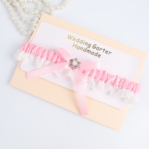 Ensemble de jarretières élastiques en acrylique <span class=keywords><strong>et</strong></span> strass pour mariages <span class=keywords><strong>et</strong></span> fêtes, écologiques, pour femmes, vente en gros - Product Image 5