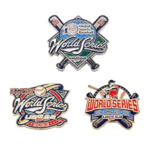 Custom High Quality Offset Sports Logo Badegs UV Printing Enamel Pins Baseball Teams Lapel Pin For Catcher