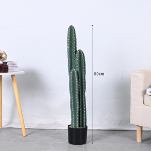 Finto Cactus Decorativo Architettonico Minimalista a Colonna in 3 Dimensioni per Interni Commerciali, Pianta Scultorea <span class=keywords><strong>Verde</strong></span> - Product Image 3