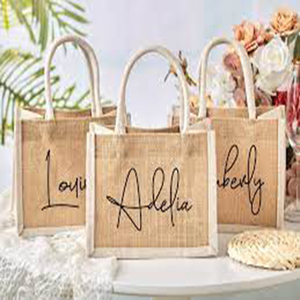 <strong>Wholesale</strong> High Quality Reusable Natural <strong>Jute</strong> Shopping <strong>Tote</strong> <strong>Bags</strong> with Logos - Product Image 4