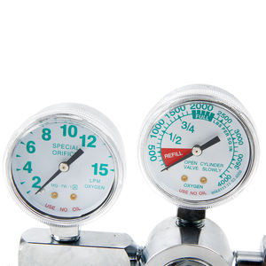 Medease Professionele Medische Veiligheid Debietmeter Dubbele Zuurstofmeter Drukregelaar Diss Luchtuitlaat Messing Voor Zuurstofcilinder - Product Image 6