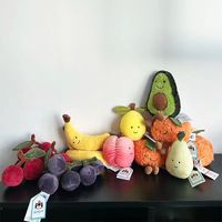 Série Originale Fruits et Légumes : Coton de PP Rempli de Peluches Parfumées (Maïs Caramel, Pois, Cerise, Pendentif, Raisin, Olive)