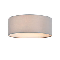 Suspension Moderne 4xE27 Grand Tambour Gris Abat-Jour Lustre Blanc Chaud Source Cob 4000K Tissu Moderne Abat-Jour Plafond Suspendu