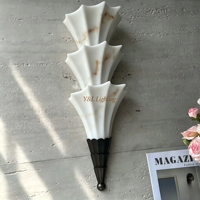 Applique murale en verre plissé de luxe moderne, lampe murale décorative en acier inoxydable noir pour l'intérieur des villas et des hôtels
