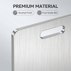 Nouveauté Planche à découper en acier inoxydable 304 avec un design moderne et luxueux, forme carrée, passe au lave-vaisselle, pour un usage domestique et commercial - Product Image 5