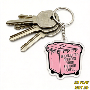 Llavero con Diseño de Bote de Basura Rosa con Frases de <span class=keywords><strong>Opiniones</strong></span> No Solicitadas de Personas Aleatorias, para Introvertidos, Estudiantes y Amantes de los Límites - Product Image 3