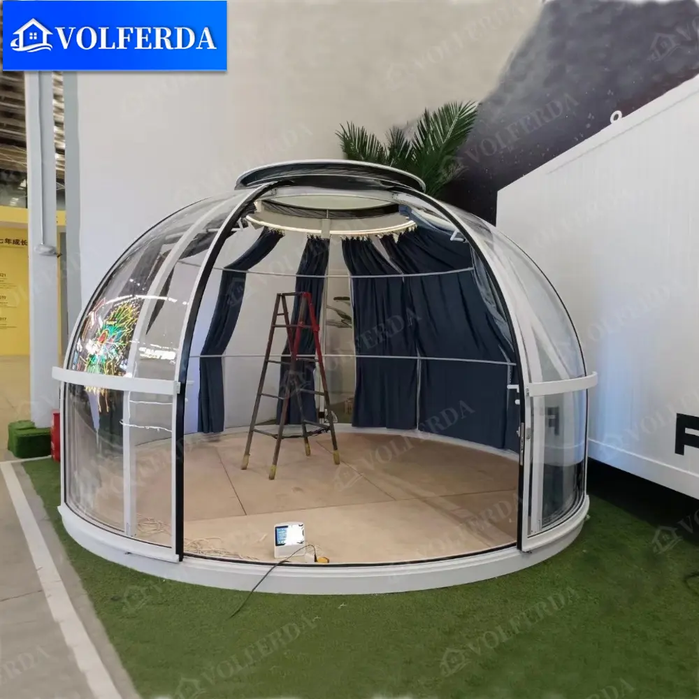 Tienda de burbujas transparente de policarbonato de nuevo diseño 2023, casa de estrellas de policarbonato, sala de cúpula de PC transparente