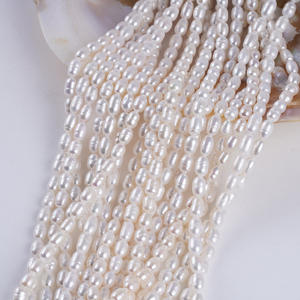 Perles de Zhuji en gros, perles d'eau douce naturelles roses de 5 à 6 mm, perles de riz semi-finies, accessoires pour bracelets et colliers DIY - Product Image 4