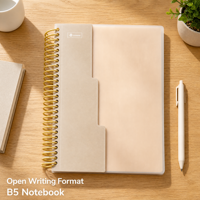 Carnet à spirale simple B5, couverture en PP opaque, 120 feuilles, bloc-notes ligné pour l'écriture, carnets à spirale lignés personnalisés en gros