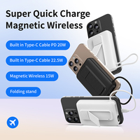 Chargeur de batterie portable mince, aimant puissant, PD20W, câble Type-C intégré, batterie externe 100000 mAh, charge rapide, ultra fin, magnétique