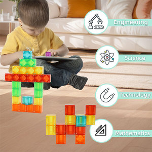 Blocs de construction géométriques magnétiques pour tout-petits, jouets sensoriels Montessori pour enfants, cadeaux pour filles et garçons de 1 à 3, 4, <span class=keywords><strong>5</strong></span>, 6 <span class=keywords><strong>ans</strong></span> - Product Image 2