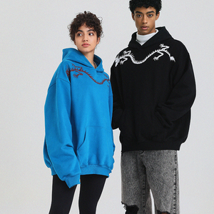 100% coton édition originale bain <span class=keywords><strong>pull</strong></span> sur Streetwear tenue Hip Hop sweat hommes femmes unisexe Dragon à capuche - Product Image 1