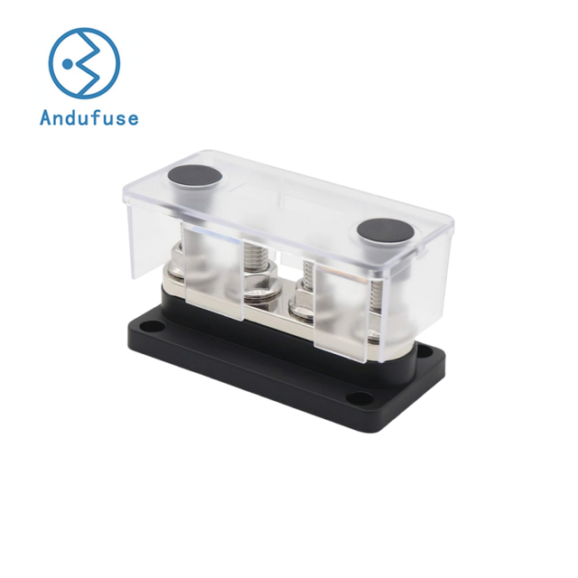 Hot Selling 300A High-Current Bus Bar with Cover Marine Car 4-Way 3/8 M10 Studs Power Distribution Block Max 48v Bus Bar Box DIY
