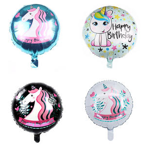 <strong>Unicorn</strong> Round <strong>Party</strong> <strong>Supplies</strong> Foil Balloon for Kids 18 Inch Festival and Birthday Decoration Balloon for Schulkind - Product Image 1