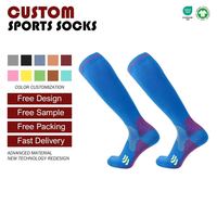 Chaussettes de ski et de snowboard en spandex/nylon tricotées de qualité supérieure pour hommes et femmes, thermiques, rembourrées, anti-humidité, avec logo personnalisé