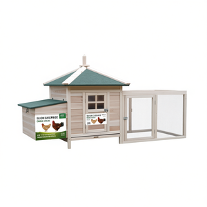 Gallinero de madera con corral de 6x3 pies, alojamiento exterior para aves de corral - Product Image 1