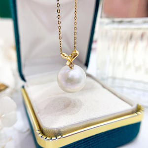 30961 Pendentif de collier DIY simple avec perles rondes plates de 9-13 mm, argent S925 et perles, accessoires de support vides pour pendentifs et breloques - Product Image 3