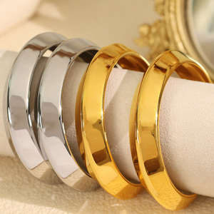 Brazalete Abierto Dorado para Mujer, Joyería de Moda Geométrica Minimalista, Aleación de Zinc, Diseño Redondo, Estilo Instagram - Product Image 2